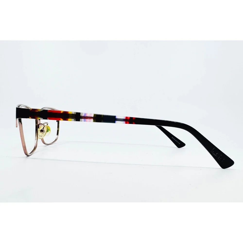 Nicole Miller Eyeglasses Womens Black Rose Gold EVERGREENCG C01 53-16-135